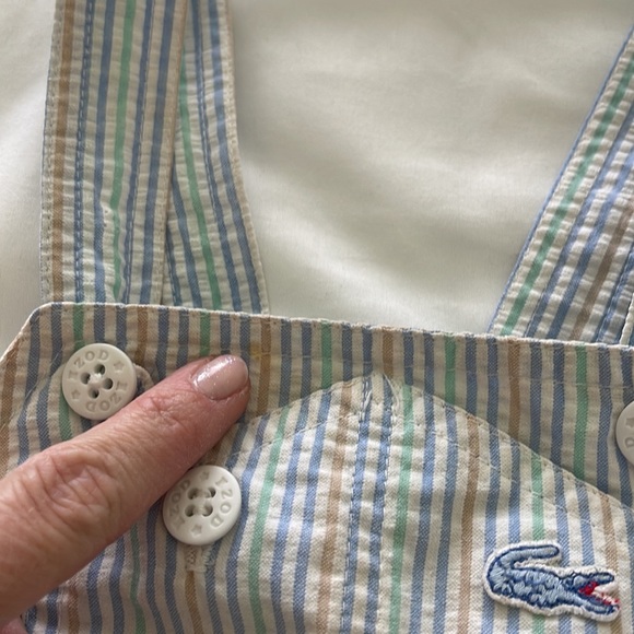 VINTAGE Izod Lacoste Boys Plaid Short Overalls Size 24 Months - Picture 6 of 8
